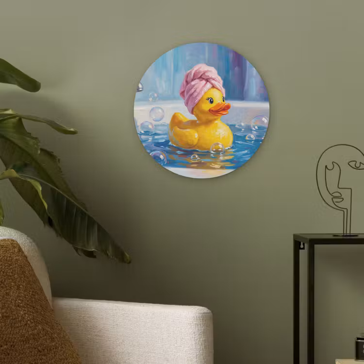 Creatief - Badeend - Kleurrijk Akoestische PET Vilt - Rond klein -sfeer2