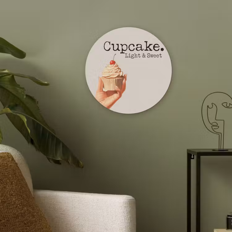 Cupcake - Zoet - Kers Akoestische PET Vilt - Rond klein -sfeer2