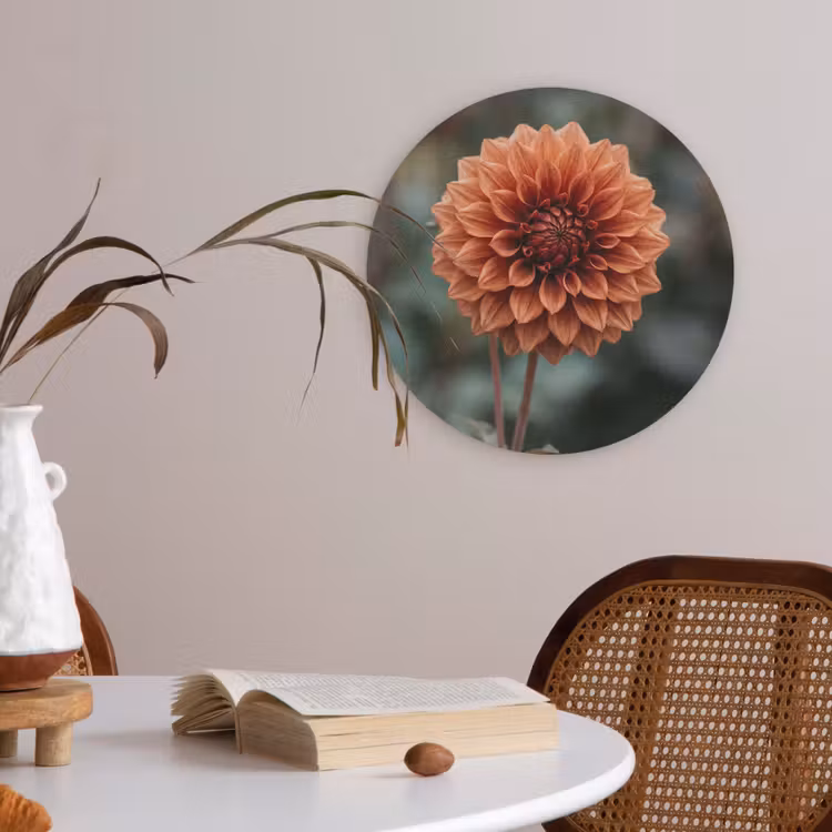 Dahlia - Bloem - Natuur - Sfeervol Akoestische PET Vilt - Rond klein -sfeer3