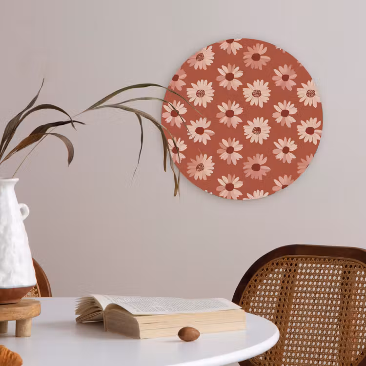 Madelief - Retro - Terracotta Akoestische PET Vilt - Rond klein 838 -sfeer3