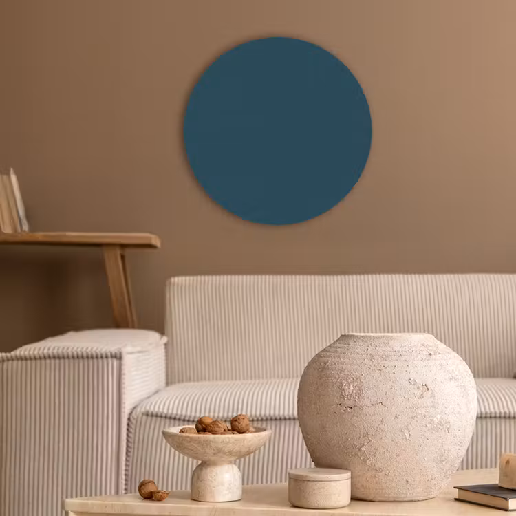 Dark - Indigo - Blauw Akoestische PET Vilt - Rond klein 838 -sfeer1