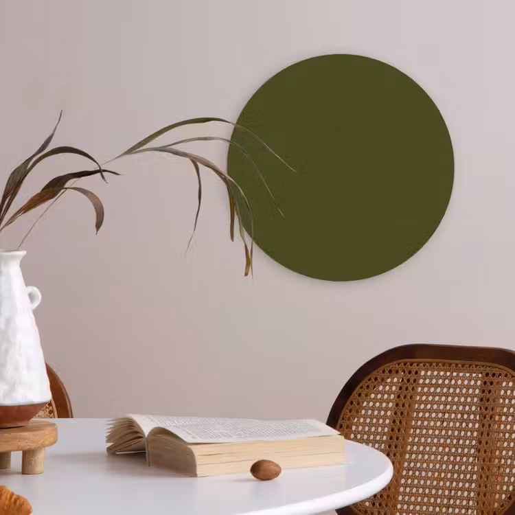 Dark  - Olive - Groen Akoestische PET Vilt - Rond klein 838 -sfeer3