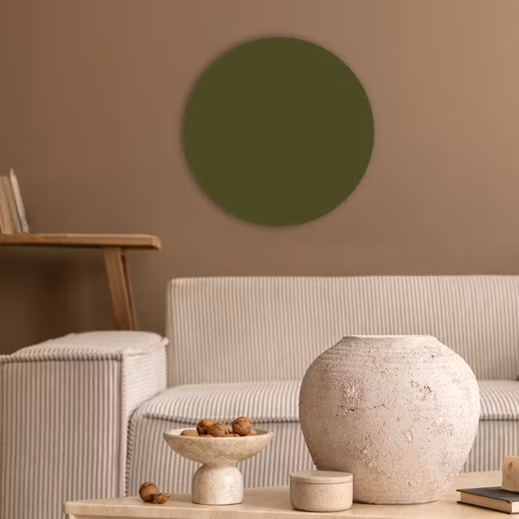 Dark  - Olive - Groen Akoestische PET Vilt - Rond klein 838 -sfeer1