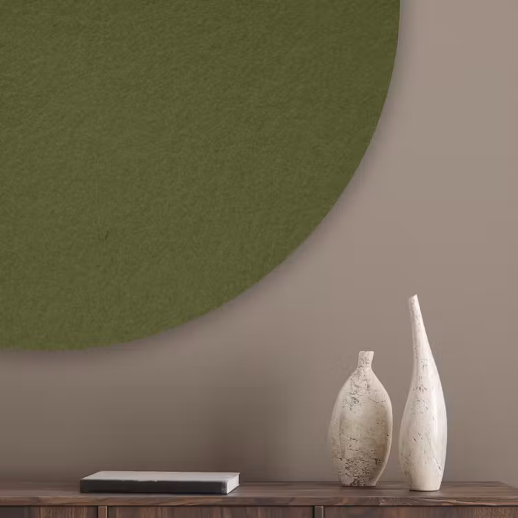 Dark  - Olive - Groen Akoestische PET Vilt - Rond klein 838 -sfeer5_closeup