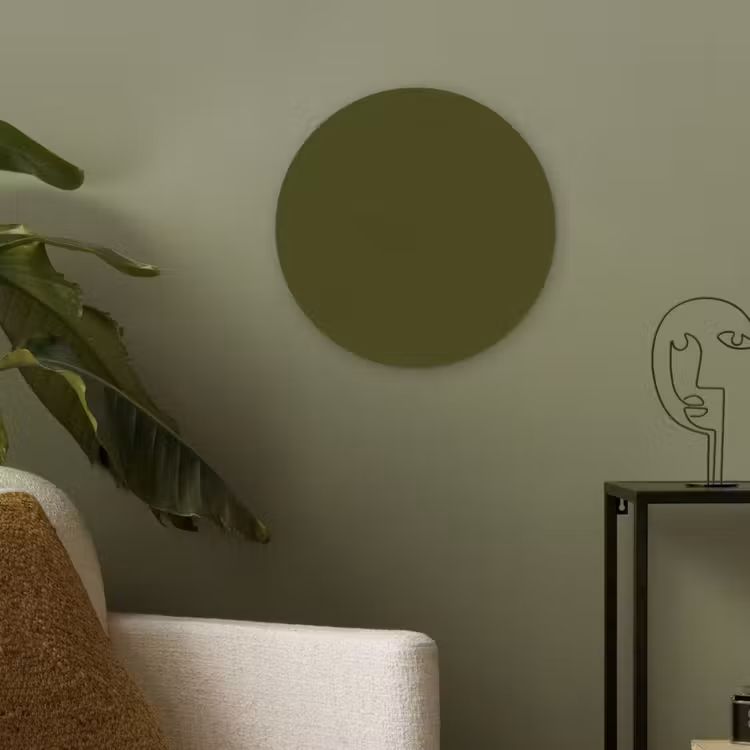 Dark  - Olive - Groen Akoestische PET Vilt - Rond klein 838 -sfeer2