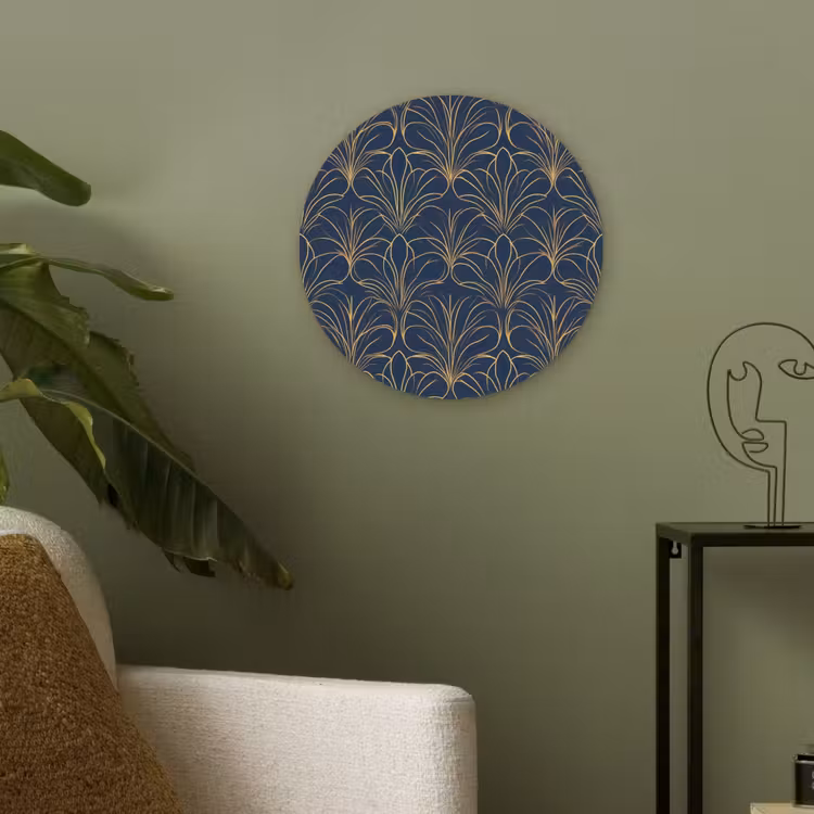 Deco - Waaier - Blauw Akoestische PET Vilt - Rond klein 838 -sfeer2