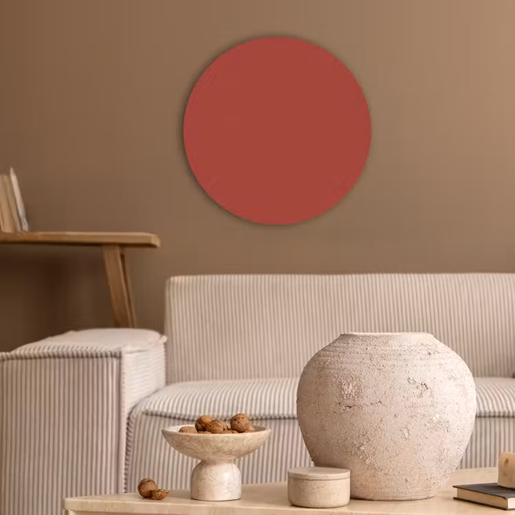 Deep - Crimson - Rood Akoestische PET Vilt - Rond klein 838 -sfeer1