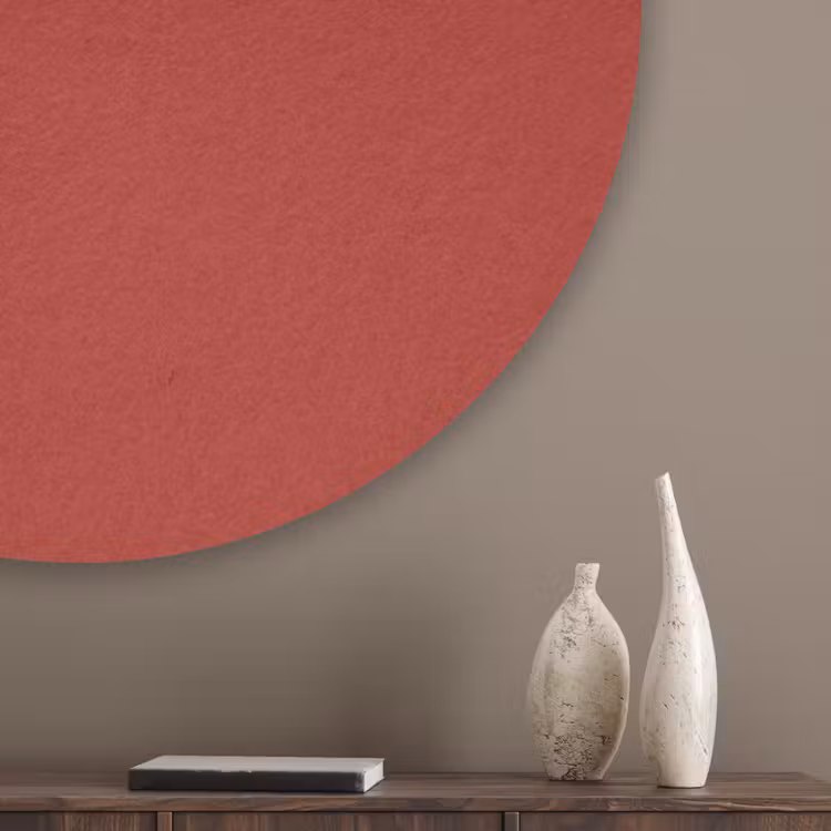 Deep - Crimson - Rood Akoestische PET Vilt - Rond klein 838 -sfeer5_closeup