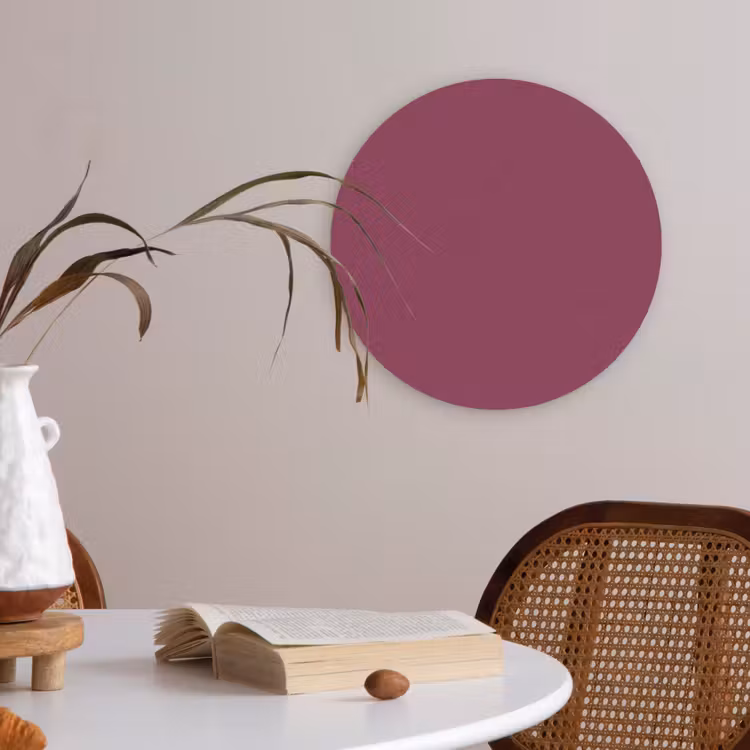 Deep - Rasberry - Rood Akoestische PET Vilt - Rond klein 838 -sfeer3