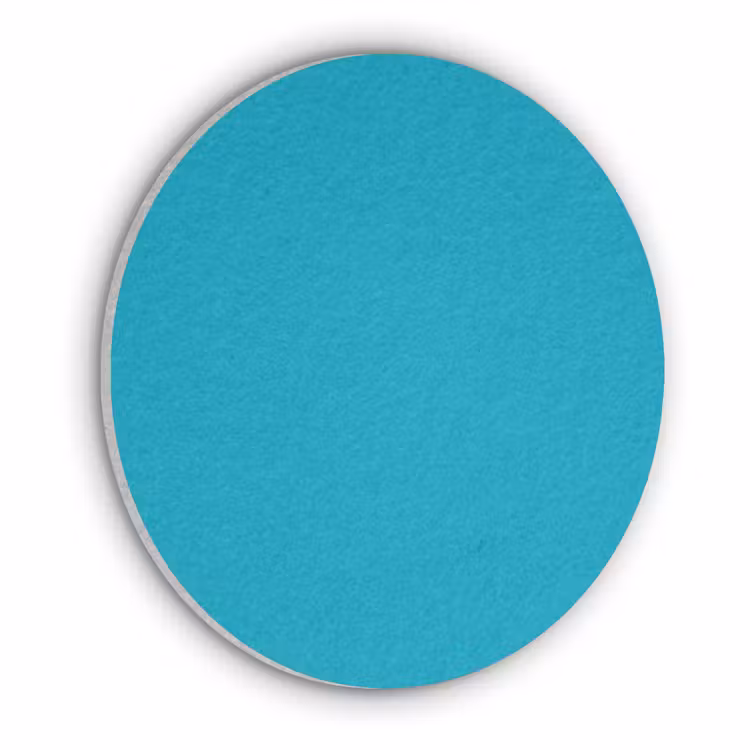 Deep - Turquoise - Turkoois Akoestische PET Vilt - Rond klein 838 -3d