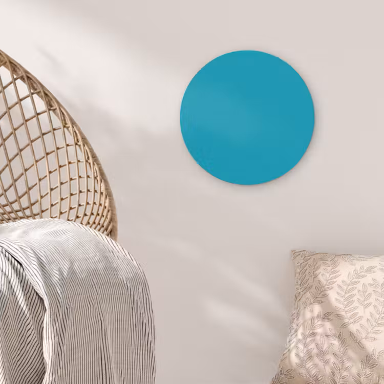Deep - Turquoise - Turkoois Akoestische PET Vilt - Rond klein 838 -sfeer4