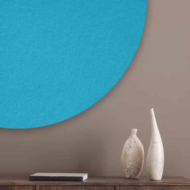 Deep - Turquoise - Turkoois Akoestische PET Vilt - Rond klein 838 -sfeer5_closeup