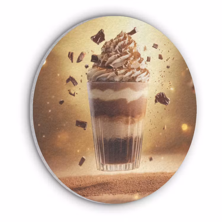 Dessert - Chocolade - Zoet - Eten Akoestische PET Vilt - Rond klein -3d