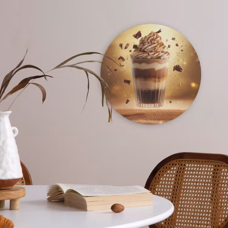Dessert - Chocolade - Zoet - Eten Akoestische PET Vilt - Rond klein -sfeer3