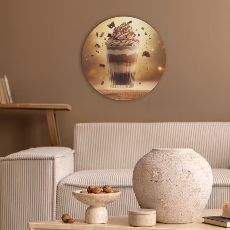 Dessert - Chocolade - Zoet - Eten Akoestische PET Vilt - Rond klein -sfeer1
