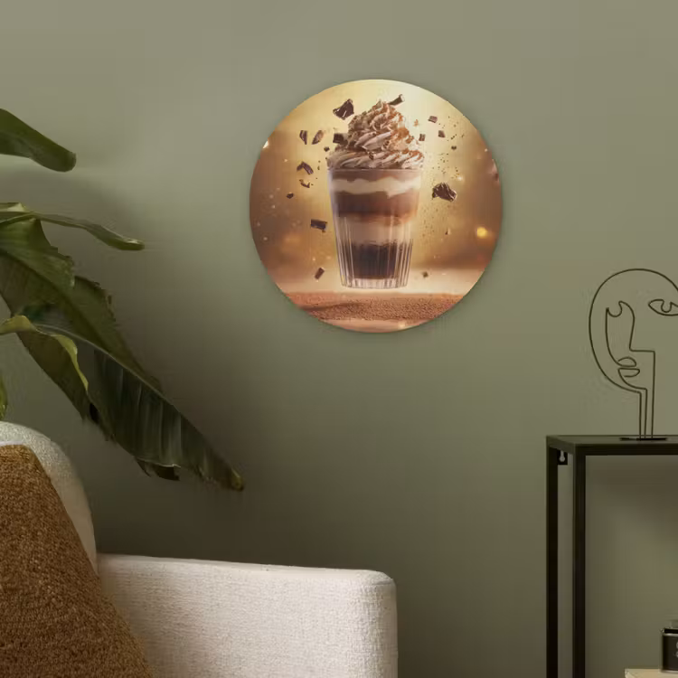 Dessert - Chocolade - Zoet - Eten Akoestische PET Vilt - Rond klein -sfeer2