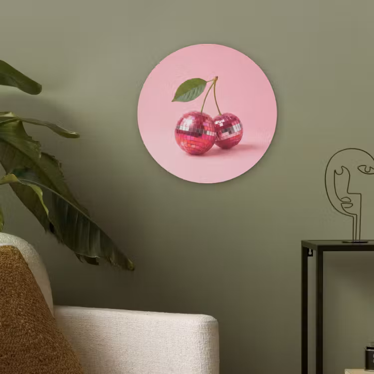 Disco - Kersen - Roze Akoestische PET Vilt - Rond klein -sfeer2