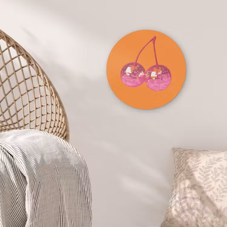 Discoballen - Kers - Spiegels - Roze Akoestische PET Vilt - Rond klein -sfeer4
