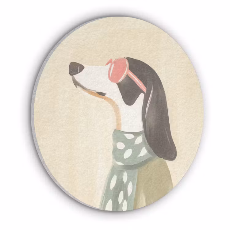 Hond - Zonnebril - Sjaal Akoestische PET Vilt - Rond klein -3d