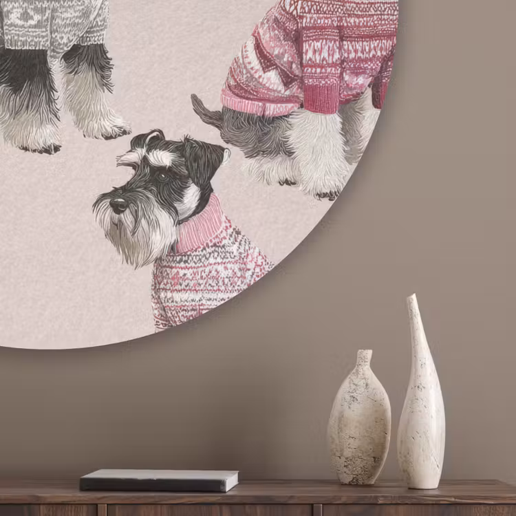 Honden - Truien - Rood Akoestische PET Vilt - Rond klein 838 -sfeer5_closeup