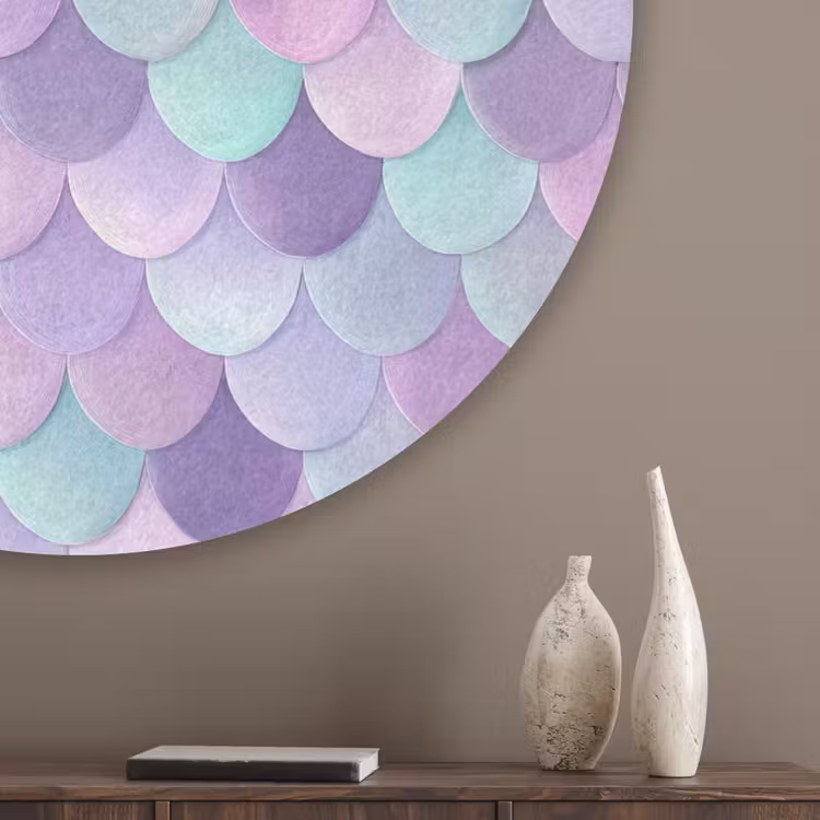 Dromerig - Zeemeermin - Pastel Akoestische PET Vilt - Rond klein 838 -sfeer5_closeup