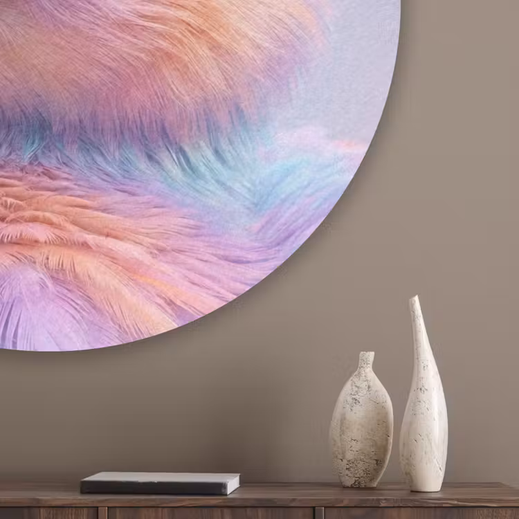 Eend - bril - Pastel Akoestische PET Vilt - Rond klein -sfeer5_closeup