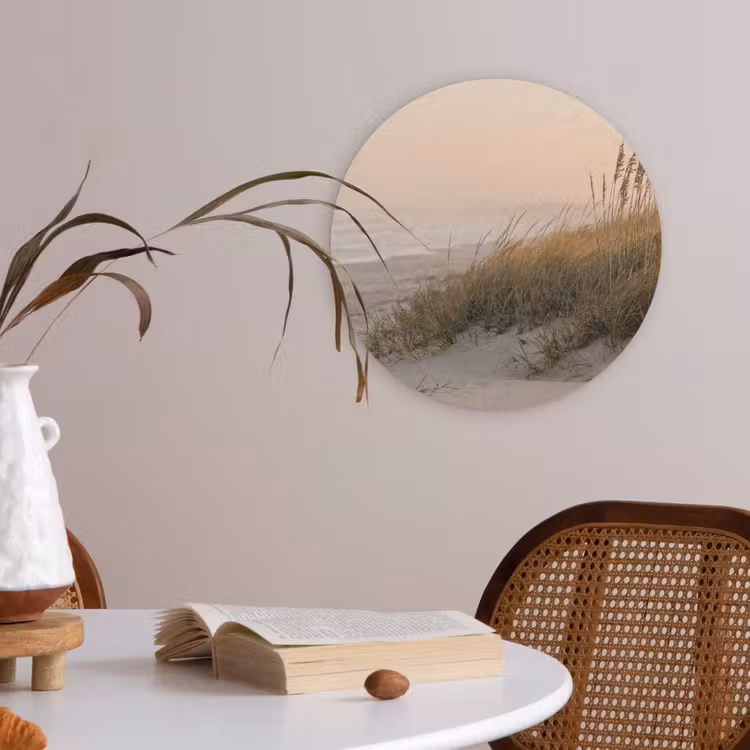Duinlandschap - Zonsondergang - Strand Akoestische PET Vilt - Rond klein -sfeer3