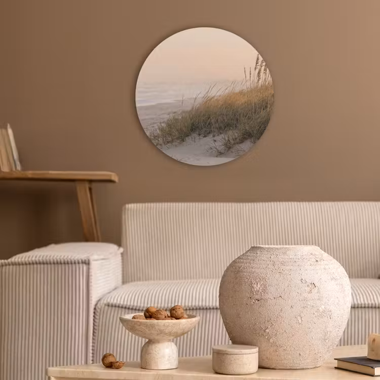 Duinlandschap - Zonsondergang - Strand Akoestische PET Vilt - Rond klein -sfeer1
