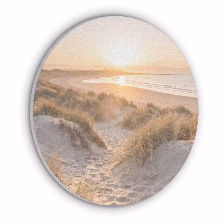 Duinen - Strand - Zee Akoestische PET Vilt - Rond klein -3d