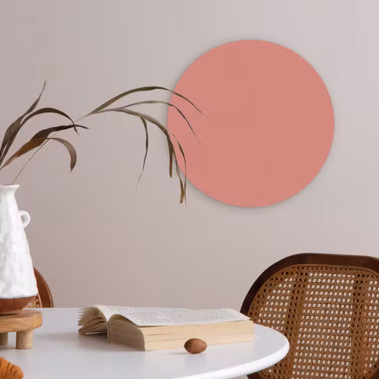 Dusty - Peach - Koraal Akoestische PET Vilt - Rond klein 838 -sfeer3