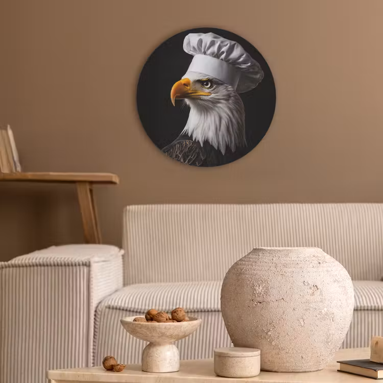 Arend -Amerika - Koksmuts - Vogel - Stoer Akoestische PET Vilt - Rond klein -sfeer1
