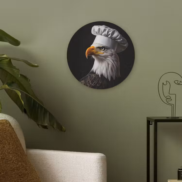 Arend -Amerika - Koksmuts - Vogel - Stoer Akoestische PET Vilt - Rond klein -sfeer2