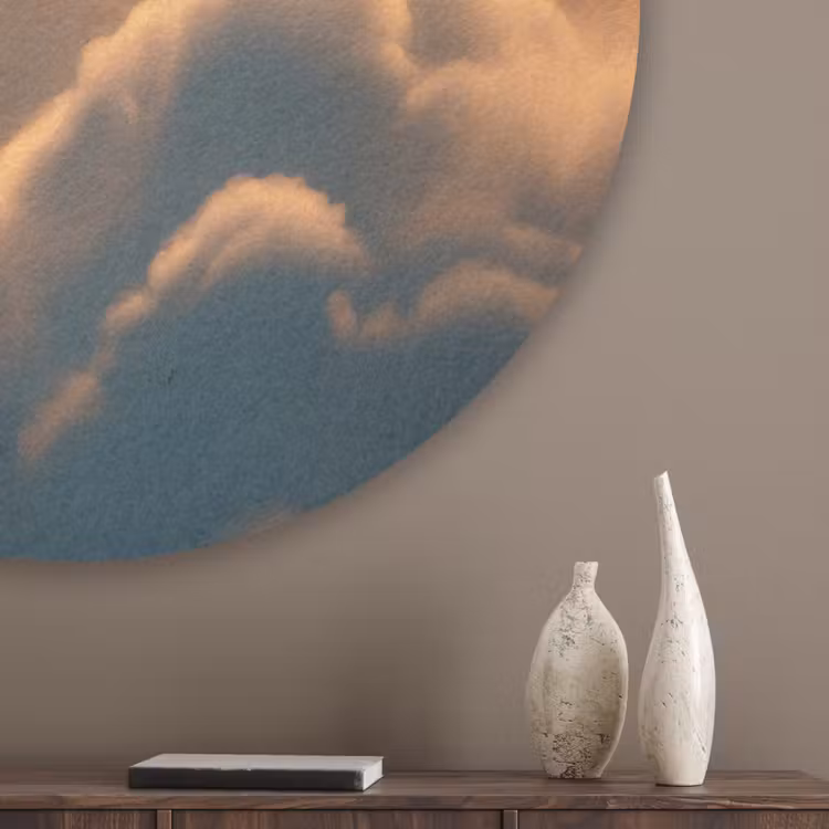Adelaar - Wolken - Zon Akoestische PET Vilt - Rond klein -sfeer5_closeup
