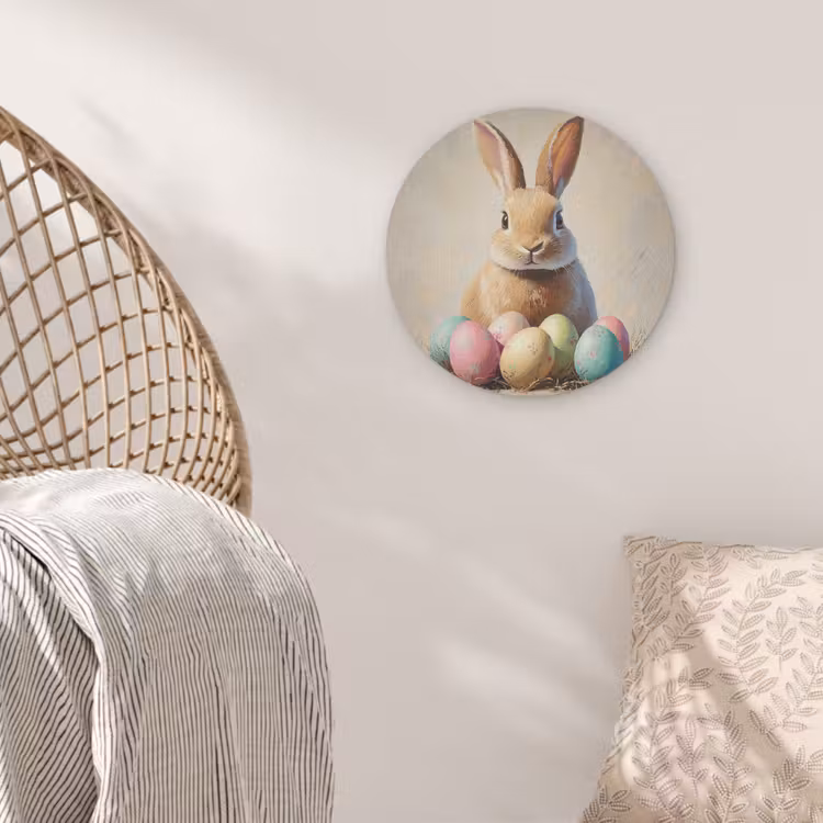 Paashaas - Pastel - Eieren Akoestische PET Vilt - Rond klein -sfeer4