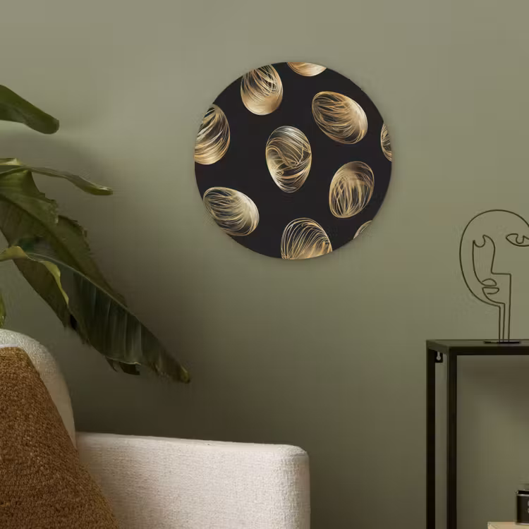 Eieren - Goud - Patroon Akoestische PET Vilt - Rond klein -sfeer2