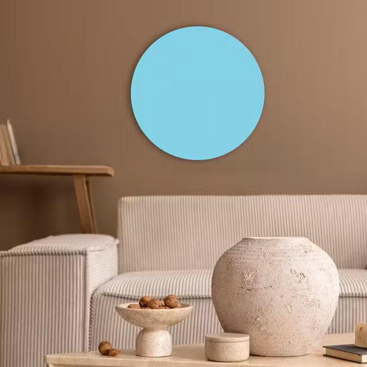 Electric - Cyan - Blauw Akoestische PET Vilt - Rond klein 838 -sfeer1