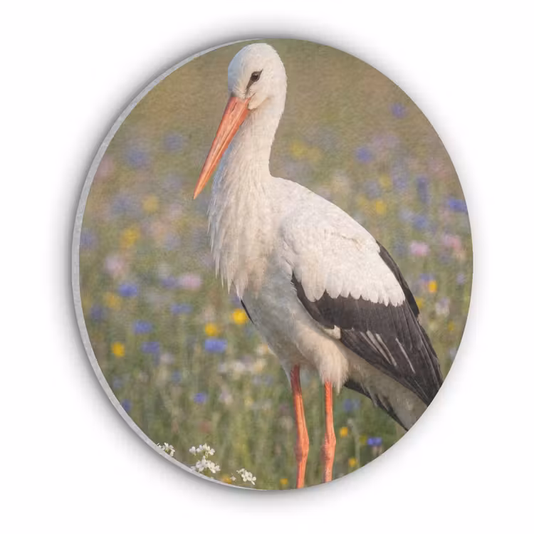 Ooienvaar - Bloemen - Weide - Kleurrijk Akoestische PET Vilt - Rond klein -3d