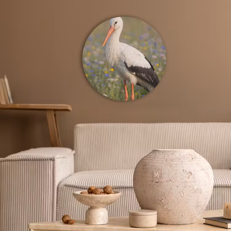 Ooienvaar - Bloemen - Weide - Kleurrijk Akoestische PET Vilt - Rond klein -sfeer1