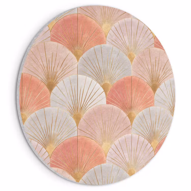 Waaiers - Goud - Roze Akoestische PET Vilt - Rond klein 838 -3d
