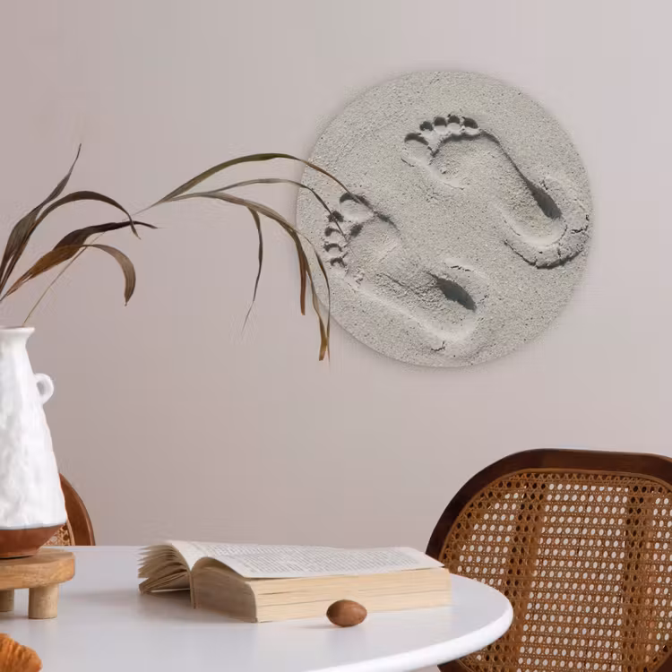 Voeten - Zand - Zee Akoestische PET Vilt - Rond klein -sfeer3