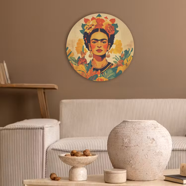 Vrouwelijk - Bloemen - Sieraden Akoestische PET Vilt - Rond klein -sfeer1