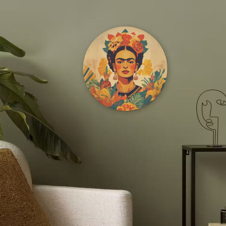 Vrouwelijk - Bloemen - Sieraden Akoestische PET Vilt - Rond klein -sfeer2