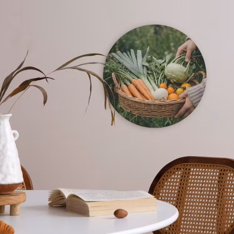 Veld - Groenten - Biologisch - Oogst Akoestische PET Vilt - Rond klein -sfeer3
