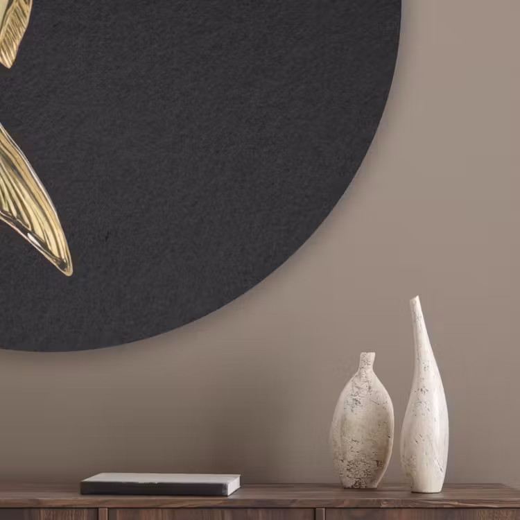Vis - Zwart - Goud - Tekst Akoestische PET Vilt - Rond klein -sfeer5_closeup