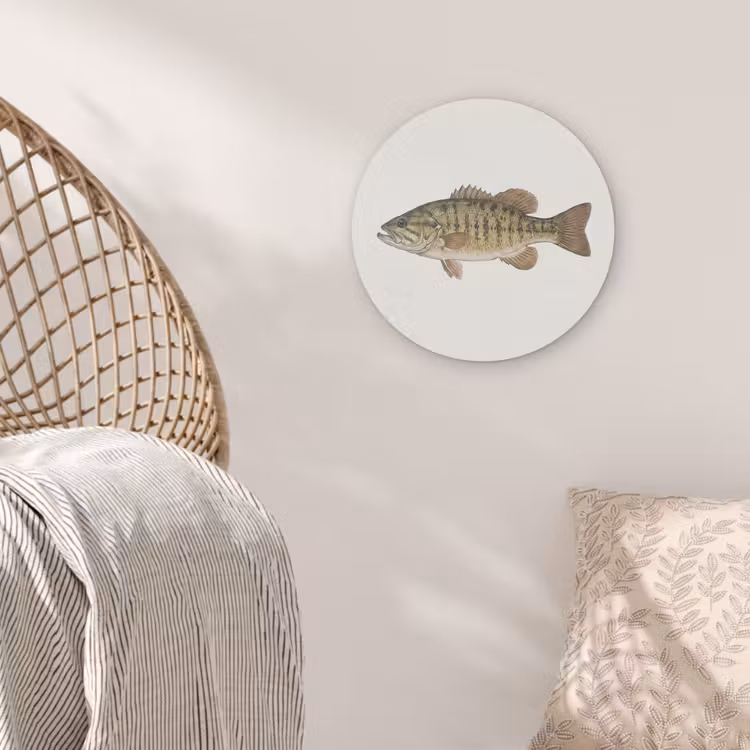 Vissen - Natuur - Vintage Akoestische PET Vilt - Rond klein -sfeer4