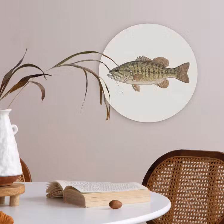 Vissen - Natuur - Vintage Akoestische PET Vilt - Rond klein -sfeer3