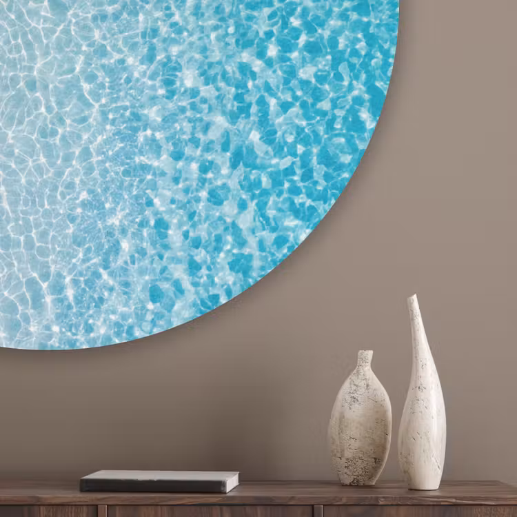 Vis - Oceaan - Strand - Turquoise - Natuur Akoestische PET Vilt - Rond klein -sfeer5_closeup