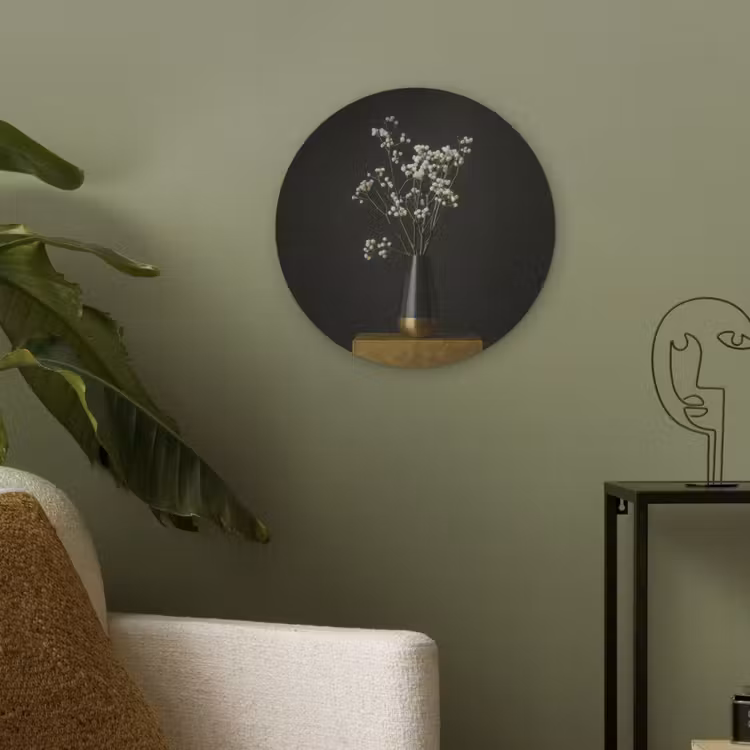 Bloembollen - Wit - Vaas - Minimalistisch Akoestische PET Vilt - Rond klein -sfeer2