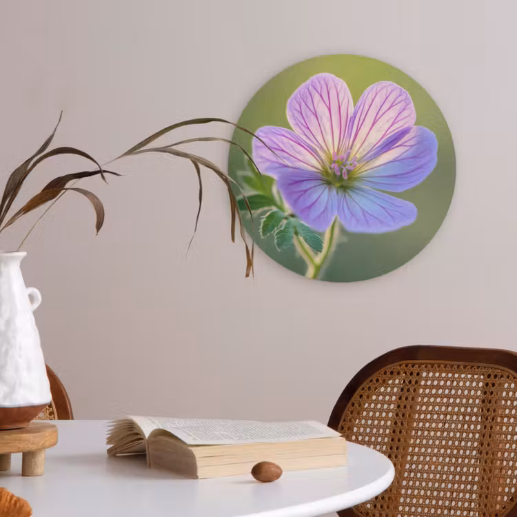 Bloem - Close up - Paars Akoestische PET Vilt - Rond klein -sfeer3
