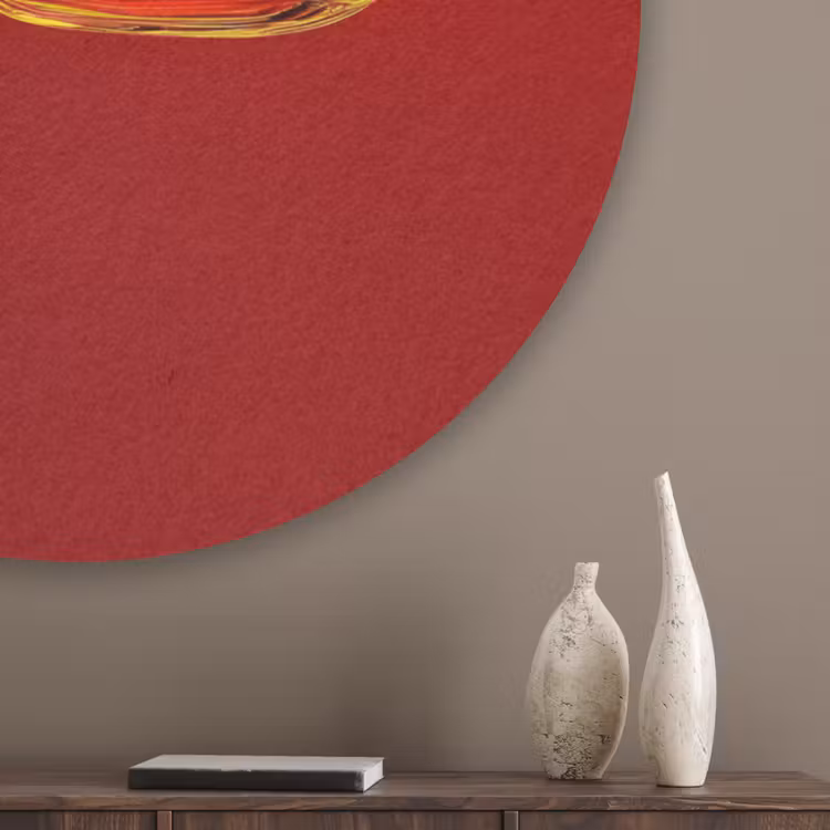 Bloem - Goud - Glazen Akoestische PET Vilt - Rond klein -sfeer5_closeup